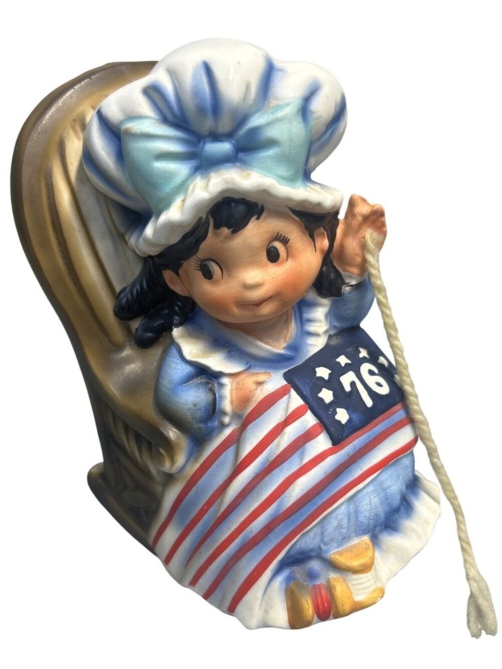 Vintage Bicentennial Betsy Ross Music Figurine 76 Patriotic Plays Yankee Doodle